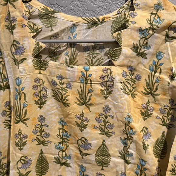 Floral Yellow and Blue Tunic - Picture 2 of 4